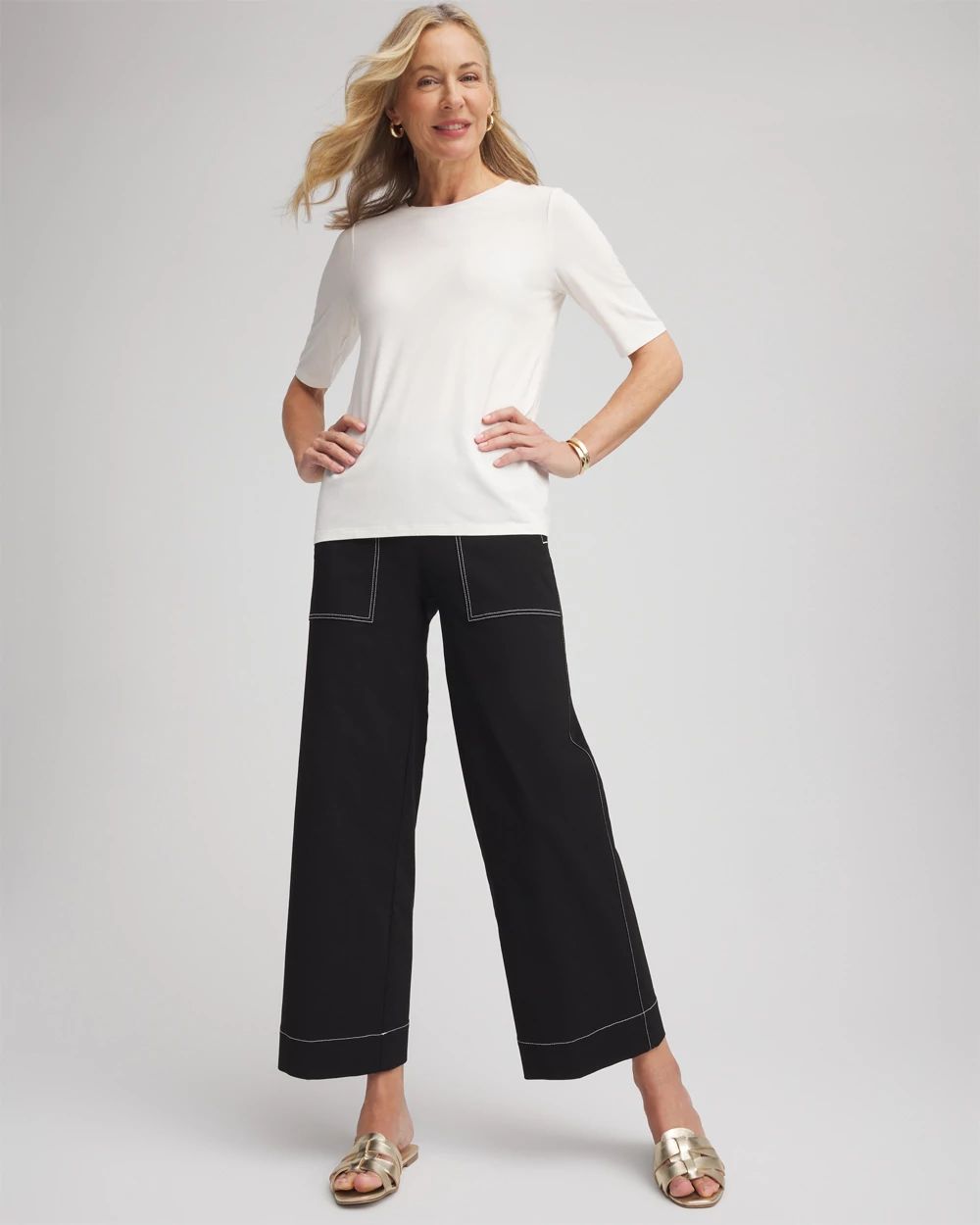 Petite Brigitte™ Utility Wide-Leg Cropped Pants | Chico's